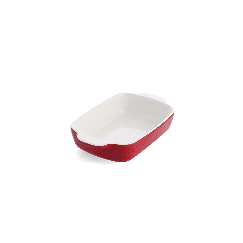Stoneware Dish with Bamboo Lid, 20cm, Empire Red