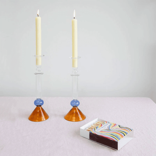 Image showing the Martini Candlestick, H30cm, Amber product.