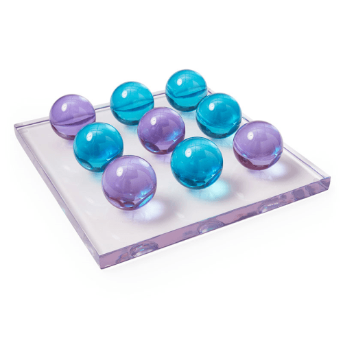 Image showing the Acrylic Tic Tac Toe Set, 30.5 x 30.5cm, Turquoise & Purple product.