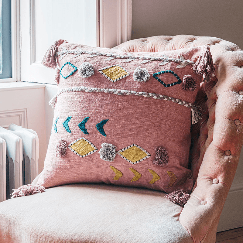 Jaz Cushion, 50 x 50cm, Pink
