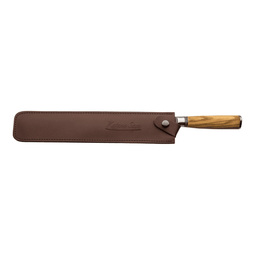 Image showing the Katana Saya Olive Wood Ham Slicer, 30cm Damascus Blade product.