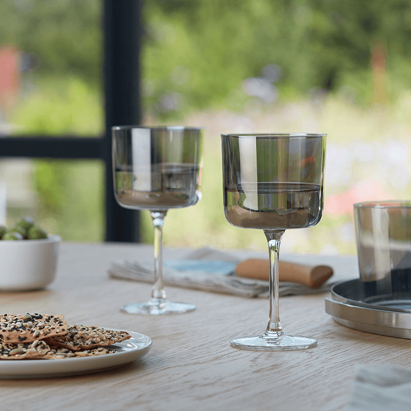 Lunar Set of 2 Wine Glasses, 250ml, Lunar Grey