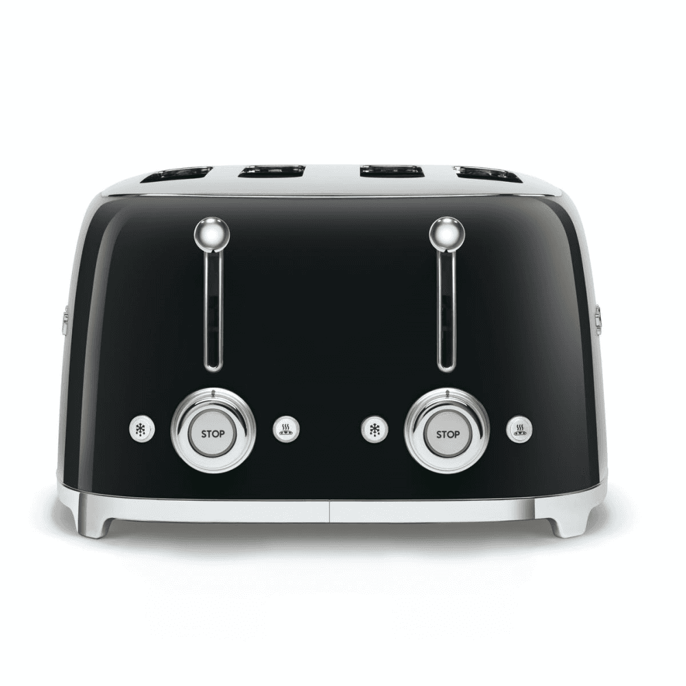 50's Retro 4 slice toaster - 4 slot, Black