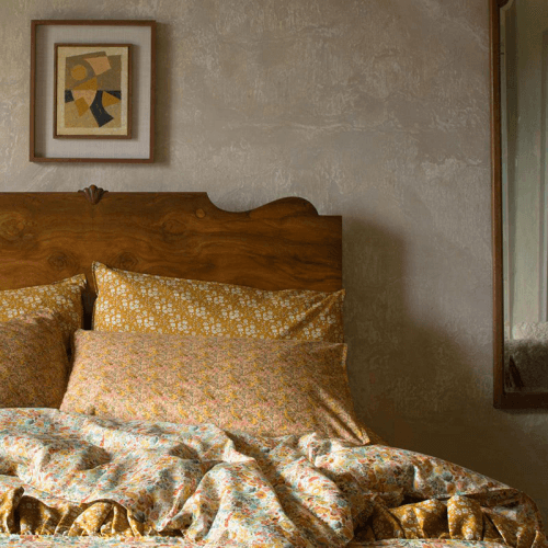 Image showing the Capel Duvet Set, Super King, Mustard product.