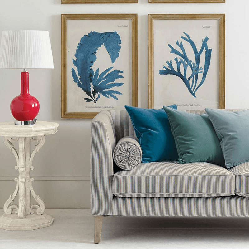 Plain Velvet Cushion cover, 51cm sq, Gainsborough Blue