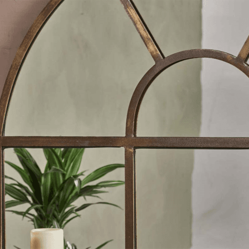 Image showing the Imoma Overmantle Arch Mirror, H100 x W80cm, Brass product.