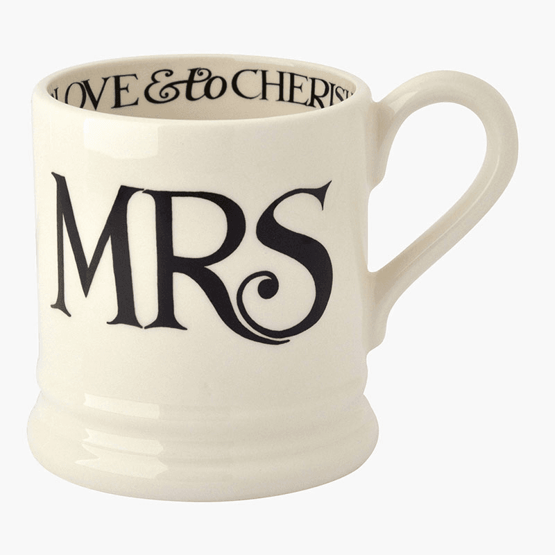 Black Toast Set of 2 Mr & Mrs Mugs, 300ml, Cream