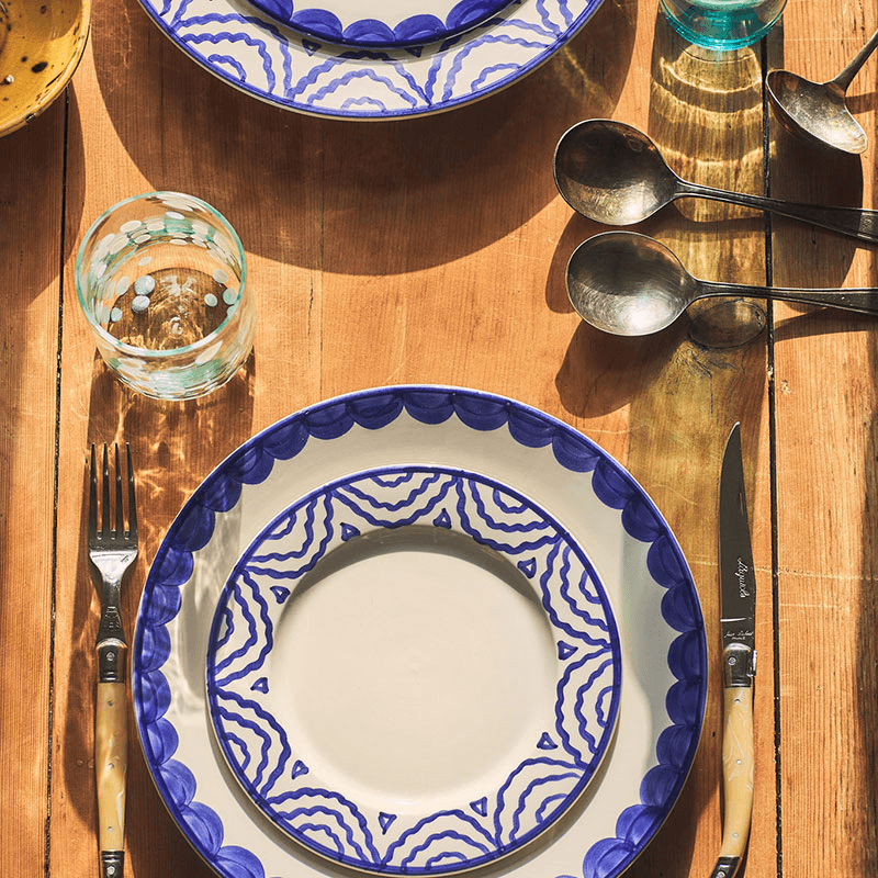 Scallop Set of 2 Side Plates, D20cm, Blue