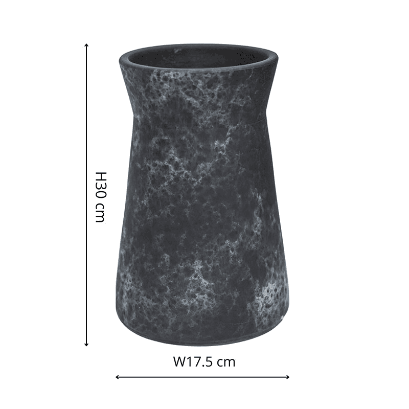 Kew Eclectic Orangery Handthrown Vase, D30cm, Basalt