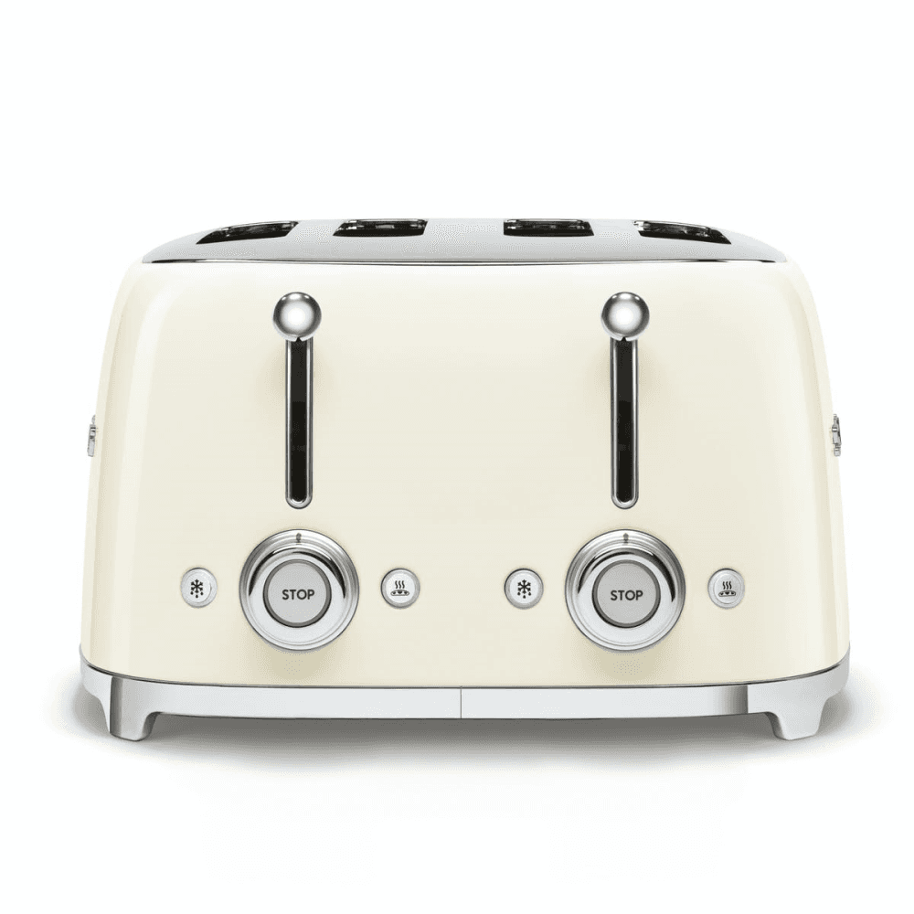 50's Retro 4 slice toaster - 4 slot, Cream