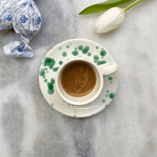 Image showing the Splatter Espresso Cup & Saucer, D6.5cm, Pistachio product.