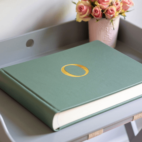 Image showing the Luxury Leather Landscape Photo Album, 30.5 x 39cm, Pistachio product.