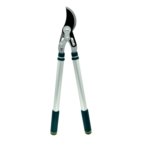 Image showing the Dual compound telescopic bypass loppers, H69.5 x W22.5cm, Green/Silver/Black product.