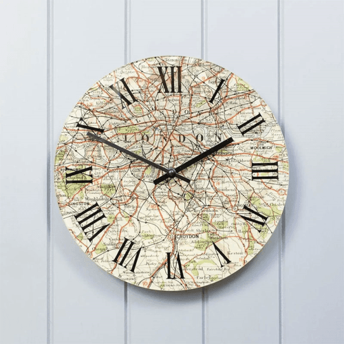 Image showing the Personalised Map Clock Voucher, D30cm product.