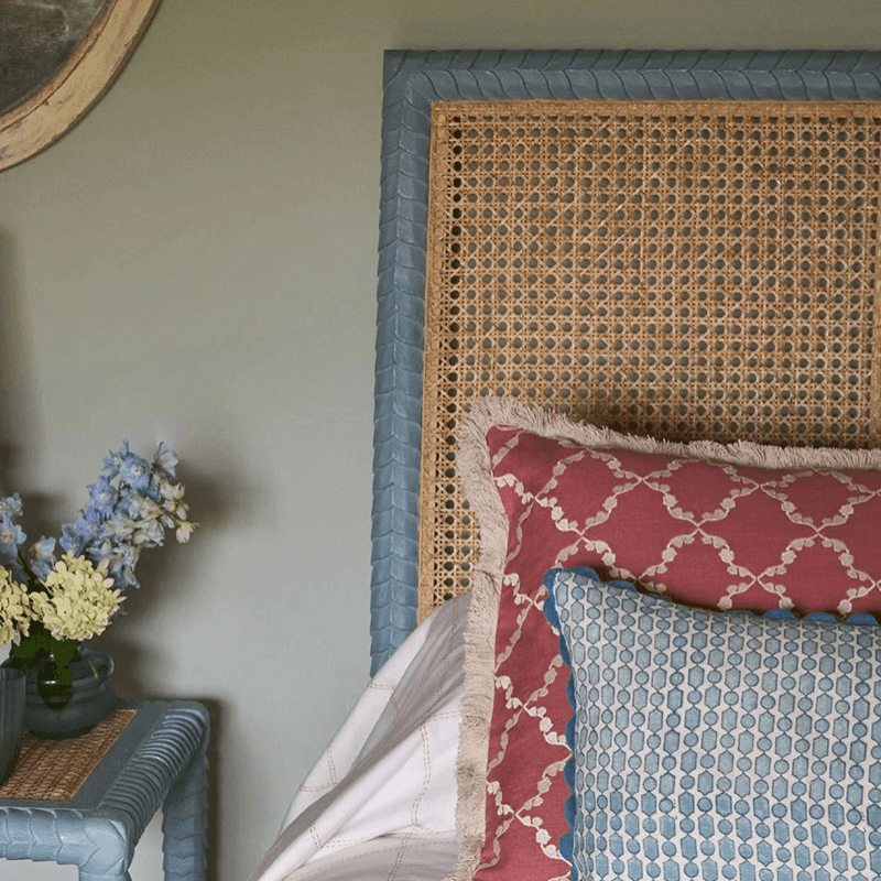 Pavillion Super King Wooden Headboard, Blue