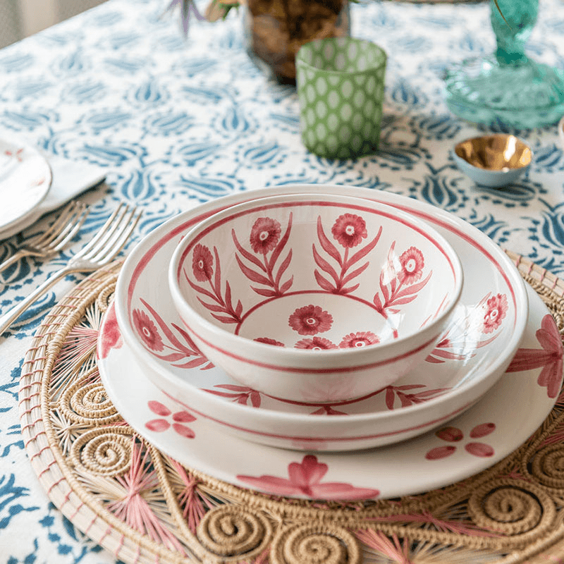 Summer Flower Large Plate, Pink