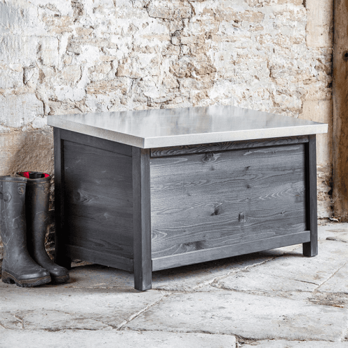 Image showing the Moreton Outdoor storage box, H64 x D60 x W104cm, Grey/Black product.