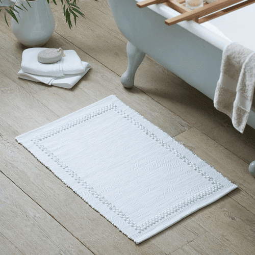 Image showing the Armande Bath Mat, 80 x 50cm, White product.