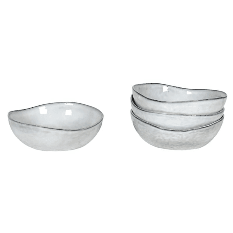 Flax Set of 4 Bowls, D18.5cm, White