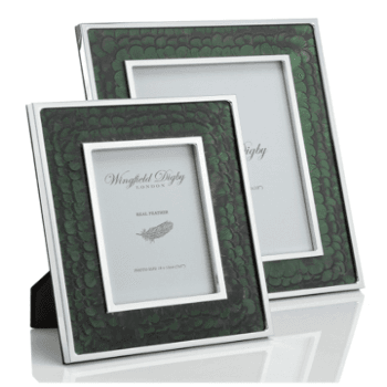 Feather and Glass Photo Frame, 8x10", Green Pheasant