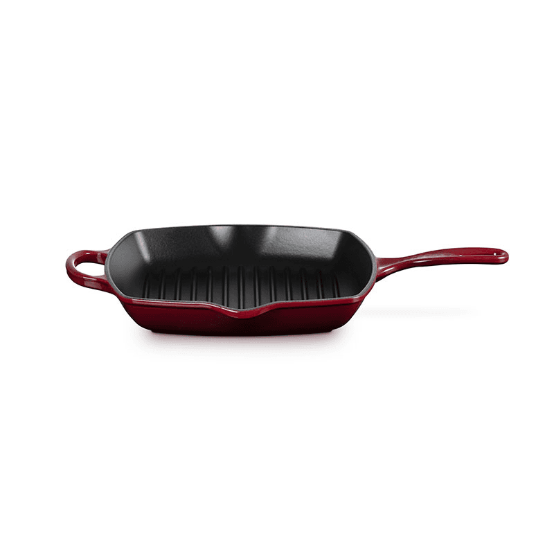 Signature Cast Iron Square Grillit, 26cm, Garnet