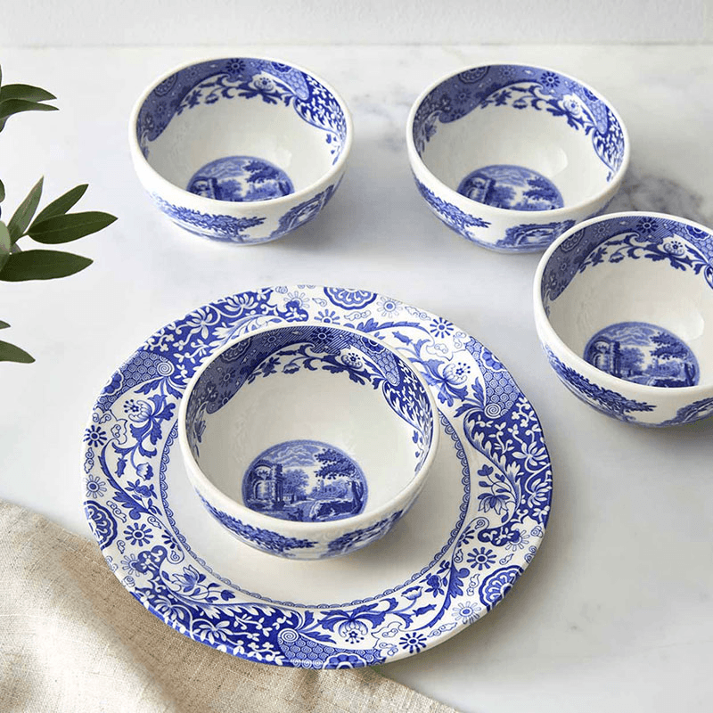 Blue Italian Set of 4 Dip Bowls, D10cm, Blue