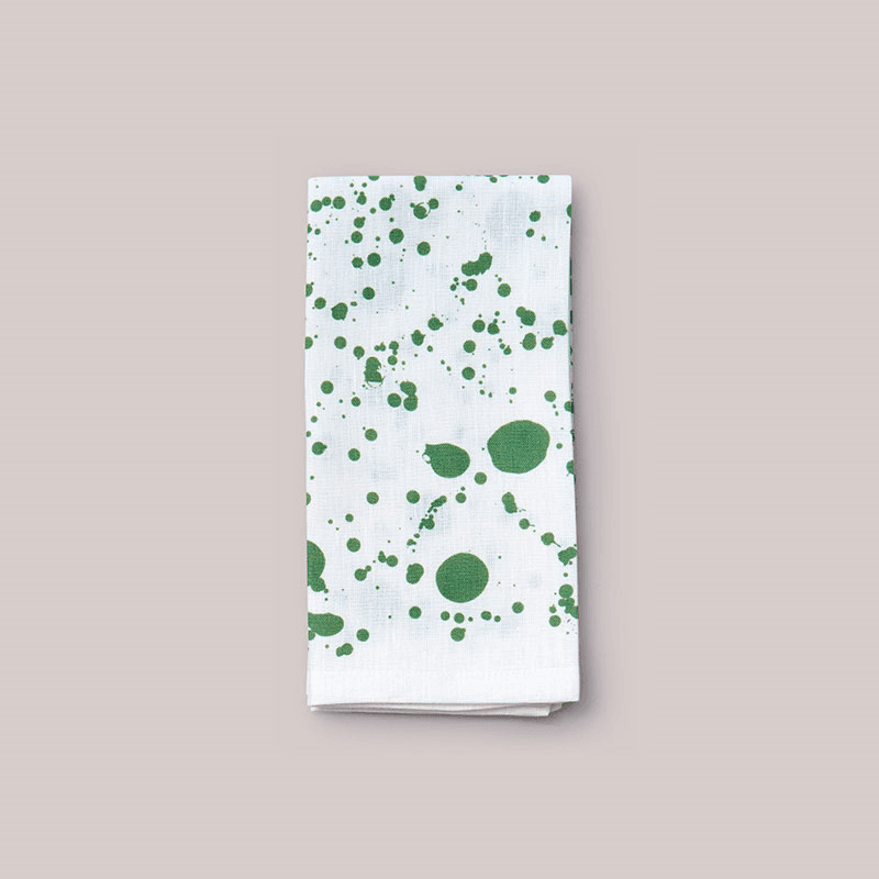 Splatter Set of 4 Napkins, W50 x L50cm, Smoke Green