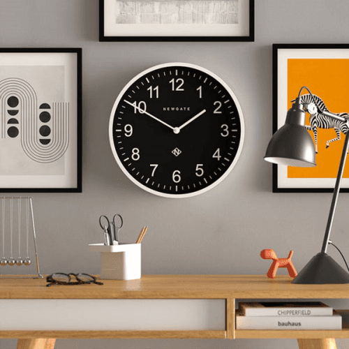Number Three Professor Wall Clock, D37cm, Polar White