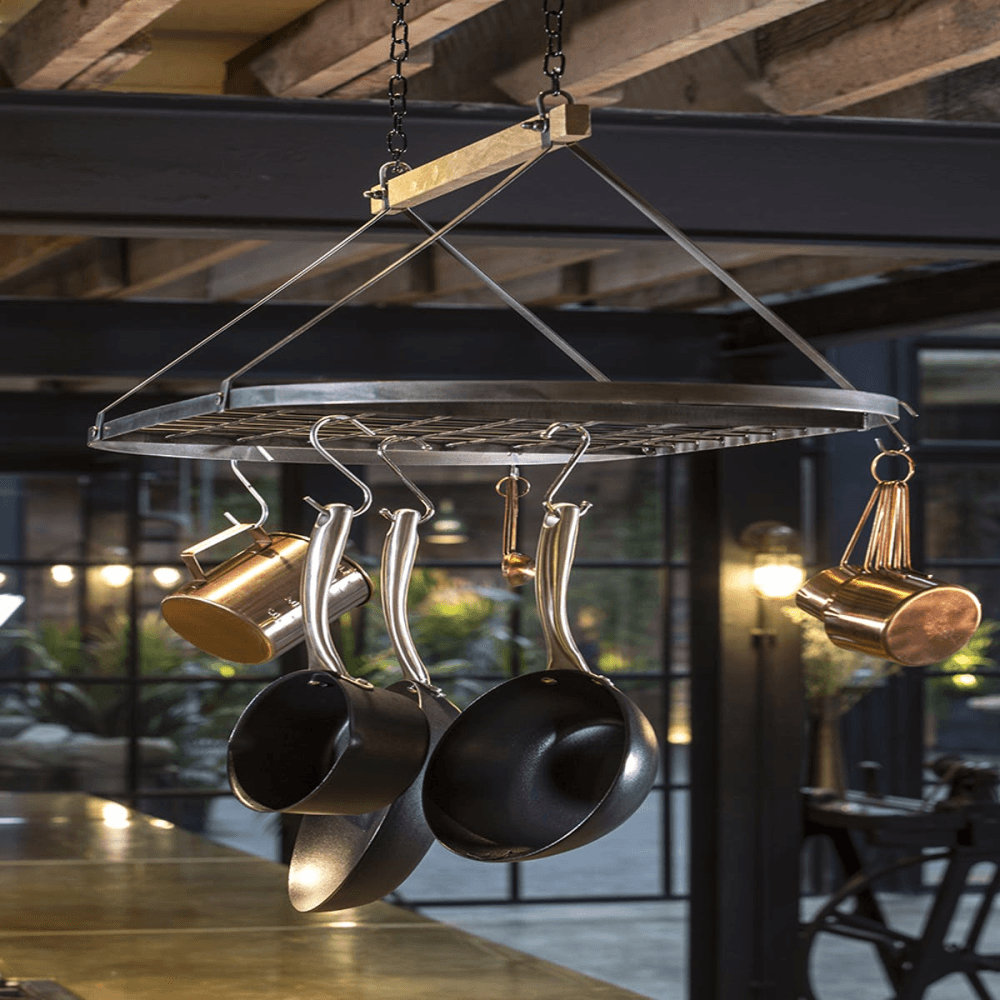 Industrial Kitchen Ceiling mounted pot rack, 81 x 40 x 33cm