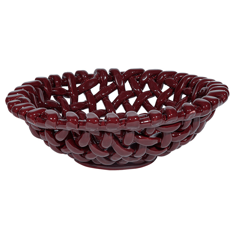 Juicy Basketweave Bowl, D39cm, Burgundy