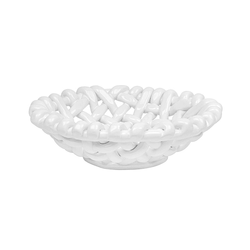 Juicy Basketweave Bowl, D31cm, White