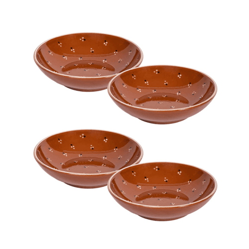 Image showing the Dotty Set of 4 Pasta Bowls, D20cm, Terracotta product.