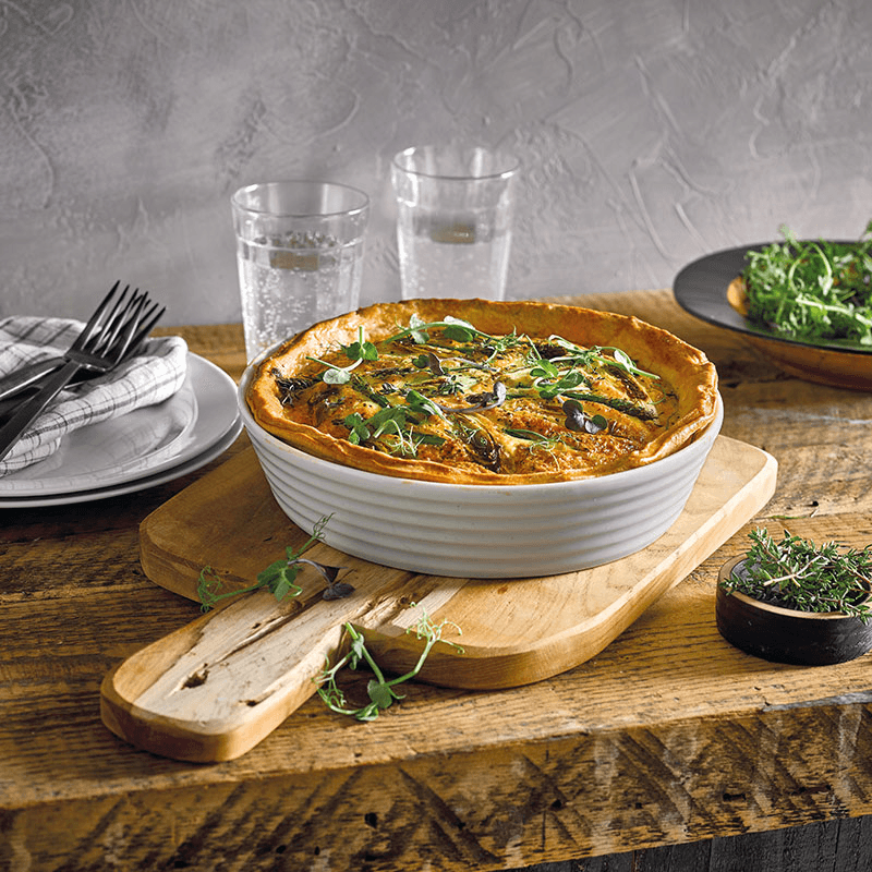 James Martin Cook Round Dish, D23cm, Soft Grey