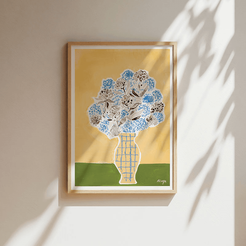 Hydrangea Print, A3, Yellow