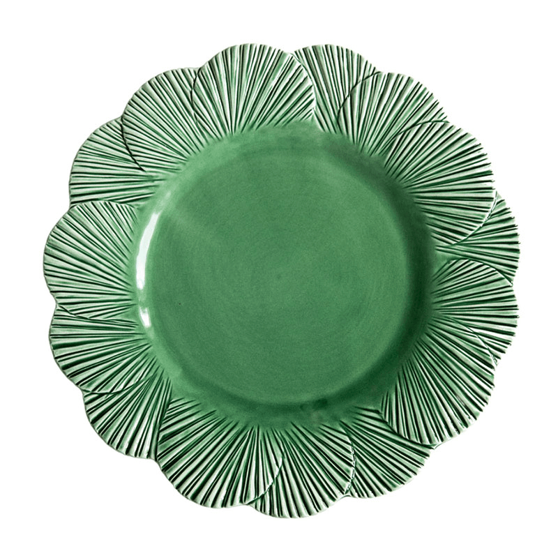 Laguna Shell Set of 4 Dinner Plates, H 3cm, W 28cm, D 28cm, Green