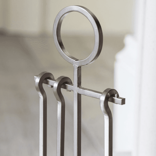 Image showing the Paxford Fireside Tool Set, Silver product.