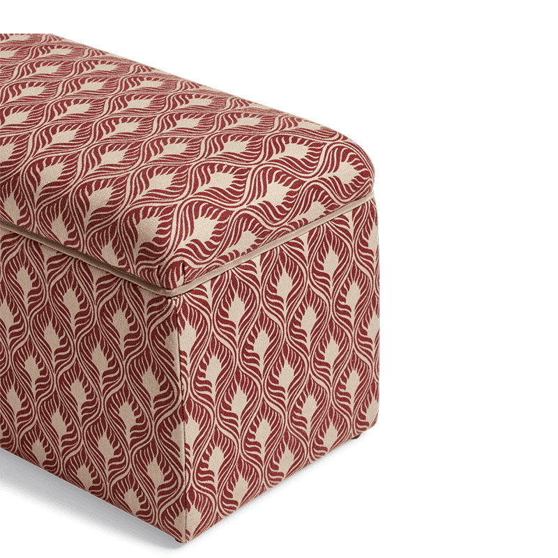 Carena Upholstered Trunk, H46cm x W70cm x D38cm, Red Garnet