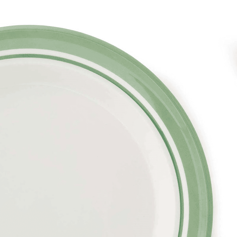 Potter's Stripe Set of 4 Dinner Plates, D26cm, Green