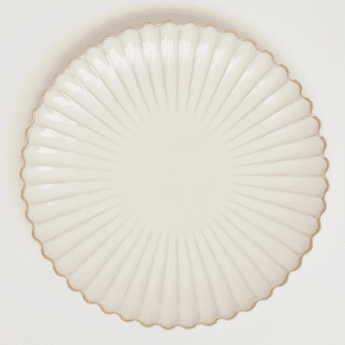 Image showing the Scallop Shell Set of Charger Plates, D30cm, Oat product.