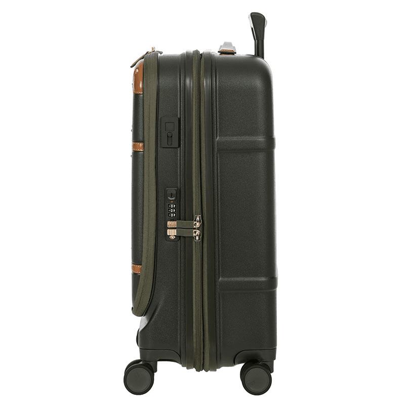 Bellagio Carry-On Suitcase with Front Pocket, H55 x L38 x W23/27cm, Olive