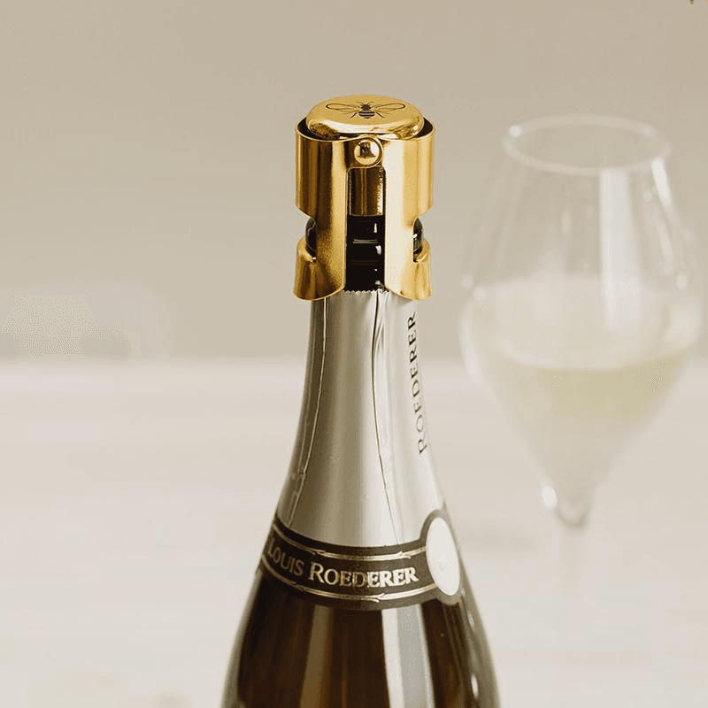 Bee Champagne/Prosecco Stopper, H6cm, Gold