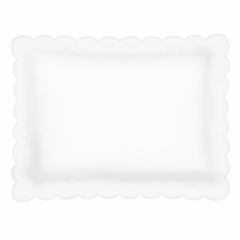Annabelle Scalloped Pair of Standard Pillowcases, White