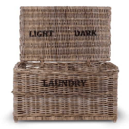 Image showing the Light and dark laundry chest, 42 x 79 x 48cm, Rattan product.