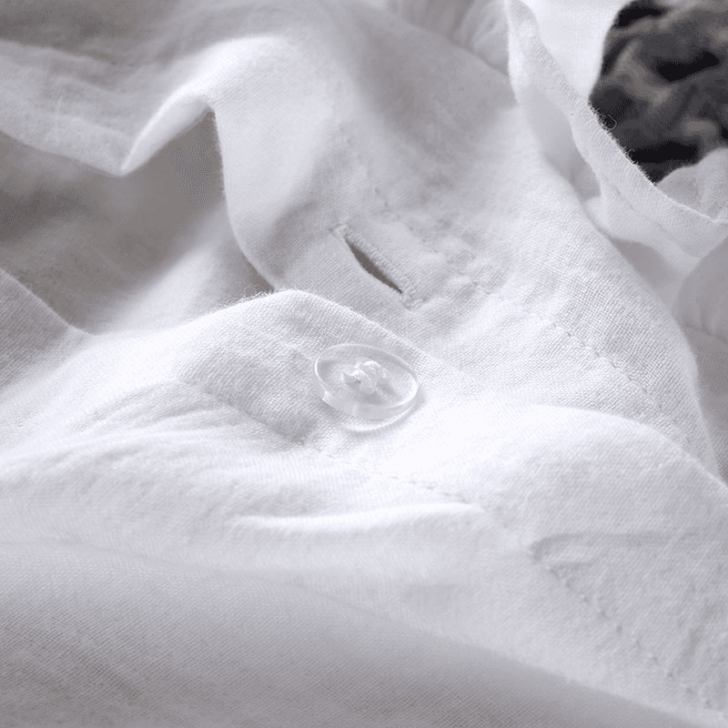Organic Retreat Ruffle Duvet Set, King, White