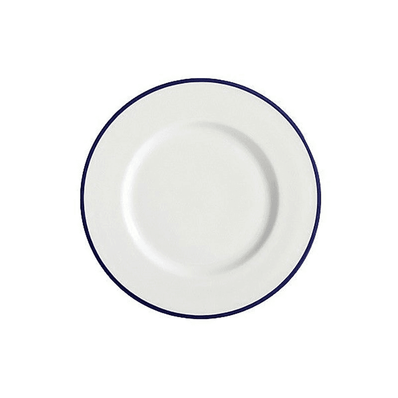 Canteen 12 Piece Dinner Set, White/Blue