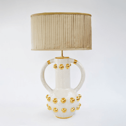 Image showing the Carnival Collection Zebedee Hand Thrown Ceramic Table Lamp Base Only, Gold product.