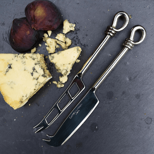Image showing the Polished Knot Traditional and soft cheese knife set, 21 and 22cm respectively, Stainless Steel product.