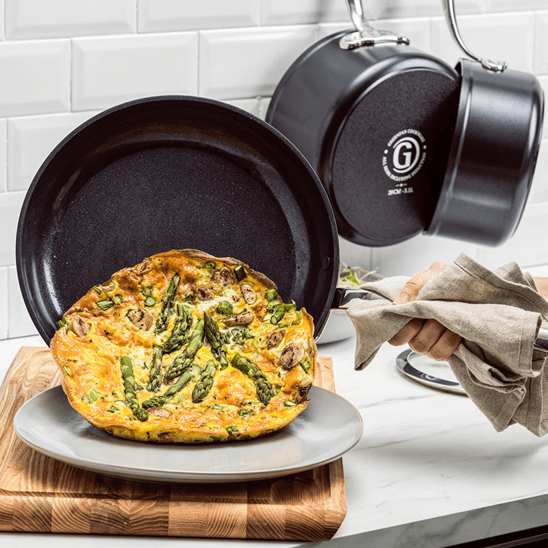 Barcelona Pro Non-Stick  Frying Pan Set, 20, Black
