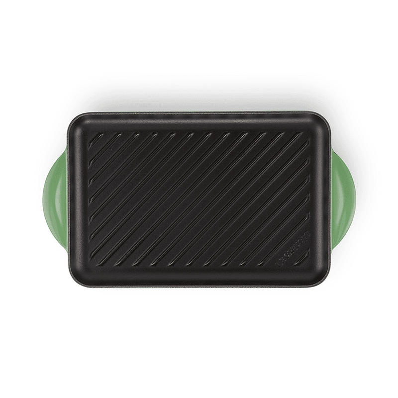 Signature Cast Iron Rectangular Grill, 32cm, Bamboo