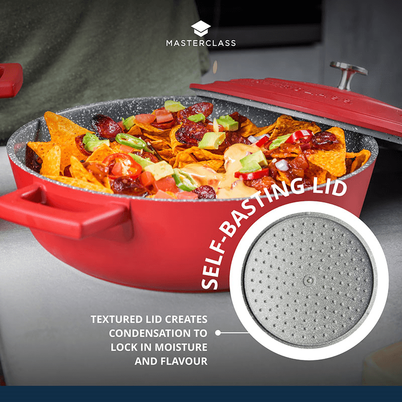 Shallow Casserole Dish, 4L, Red